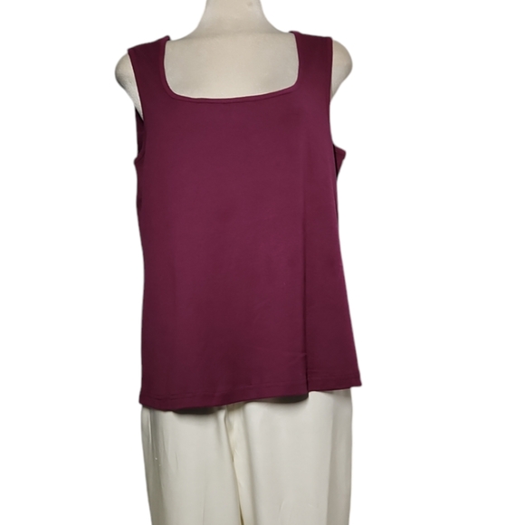 Encode Burgundy Sleeveless 100% COTTON Top Size 2X - Picture 4 of 12